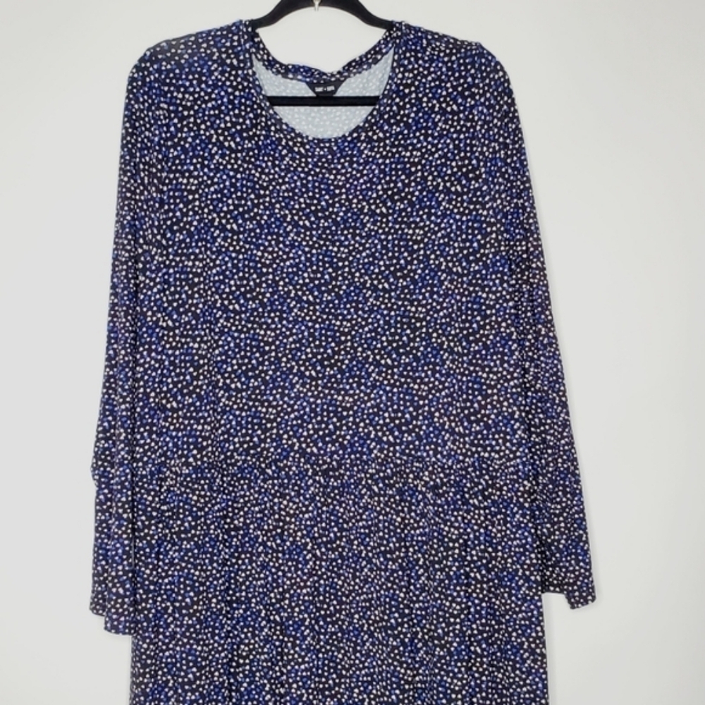 Saint + Sofia Plus Size Tiered Heart Print Maxi Dress 18 Polkadot Pockets Boho — image 4 of 8